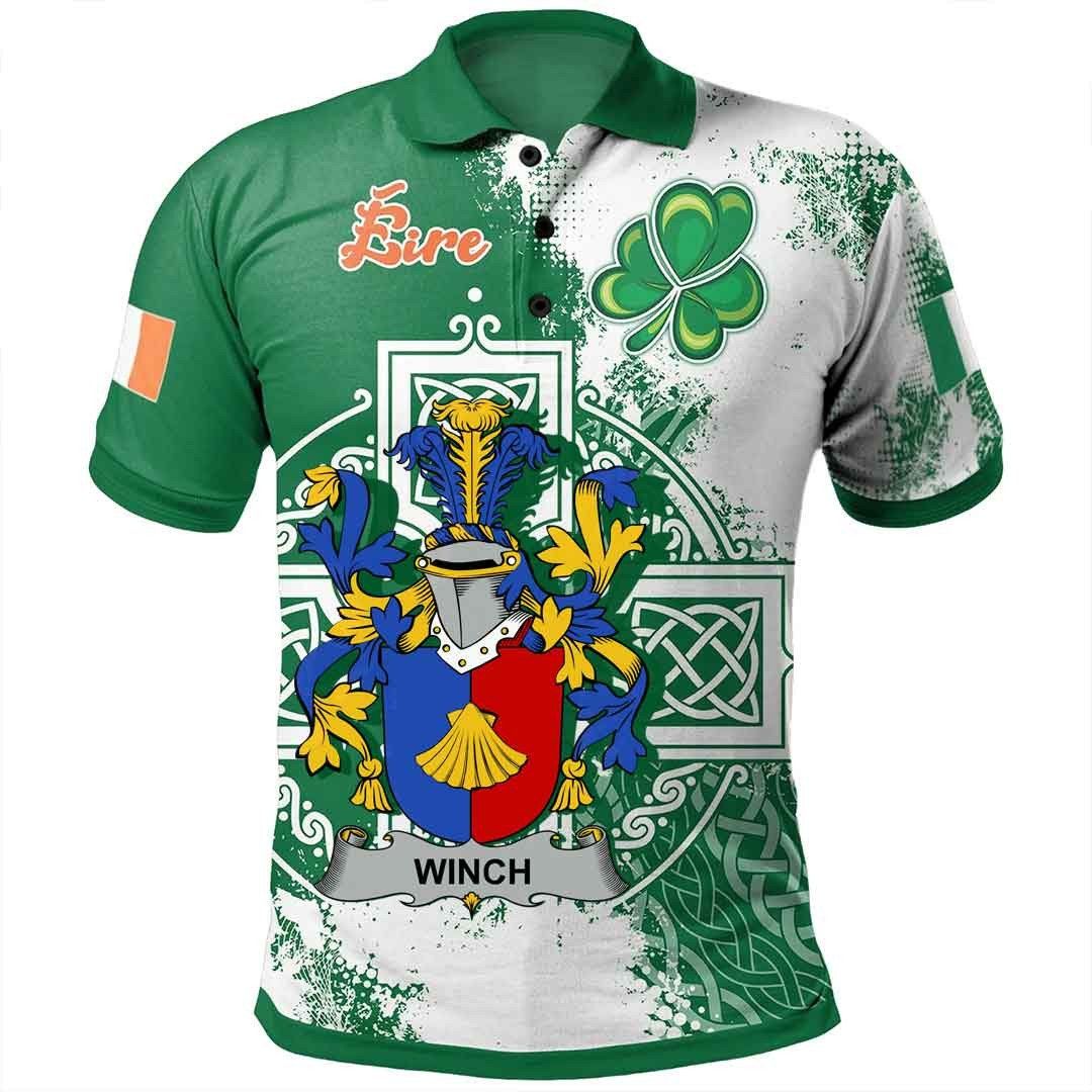 Ireland Clothing - Winch Irish Family Crest Polo Shirt - Irish Celtic Cross A7 Ireland Clothing - Winch Irish Family Crest Polo Shirt - Irish Celtic Cross A7