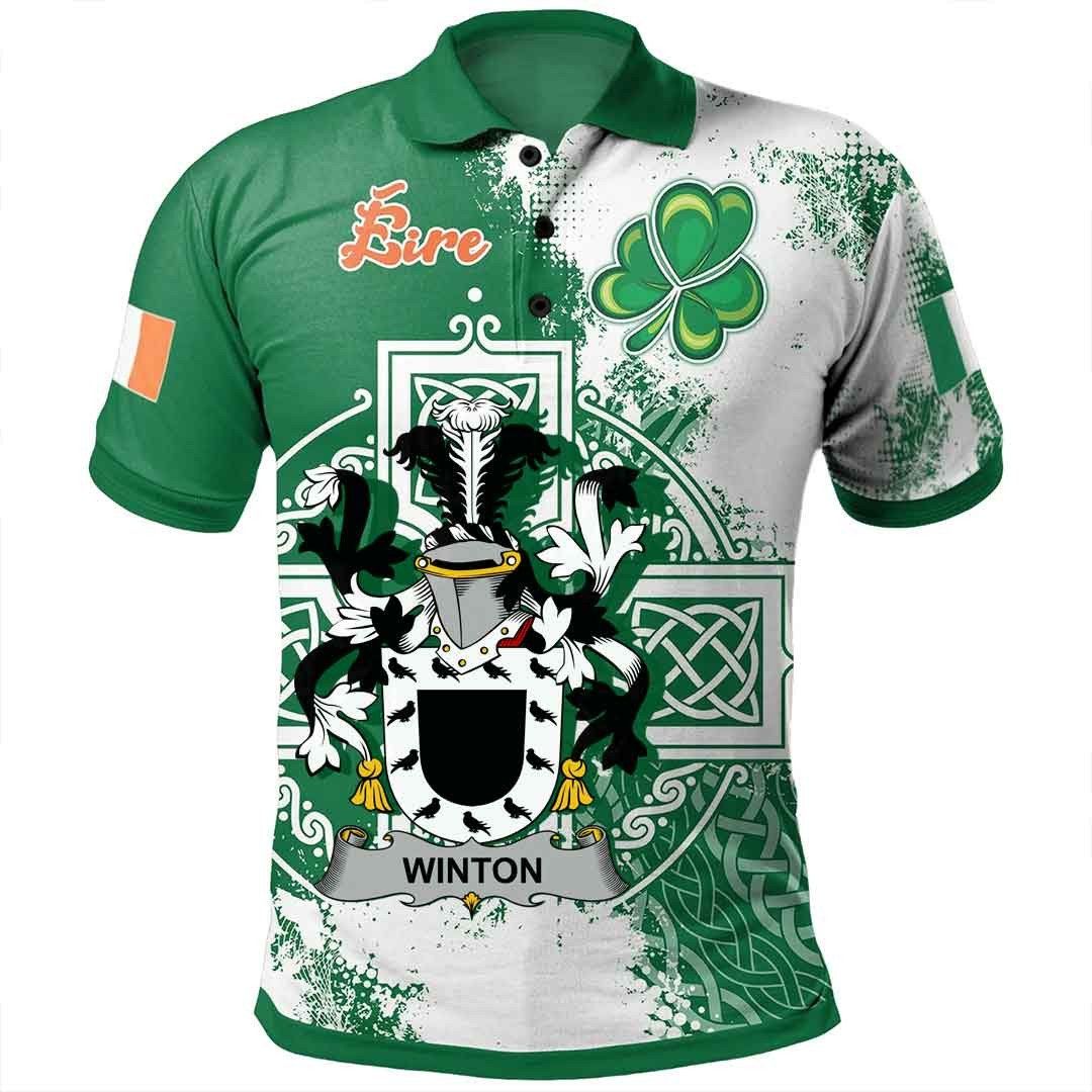 Ireland Clothing - Winton Irish Family Crest Polo Shirt - Irish Celtic Cross A7 Ireland Clothing - Winton Irish Family Crest Polo Shirt - Irish Celtic Cross A7