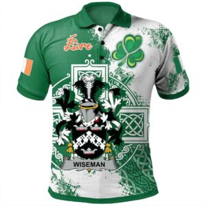 Ireland Clothing - Wiseman Irish Family Crest Polo Shirt - Irish Celtic Cross A7