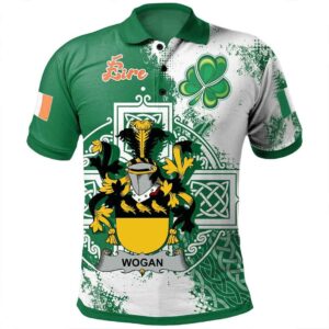 Ireland Clothing - Wogan Irish Family Crest Polo Shirt - Irish Celtic Cross A7