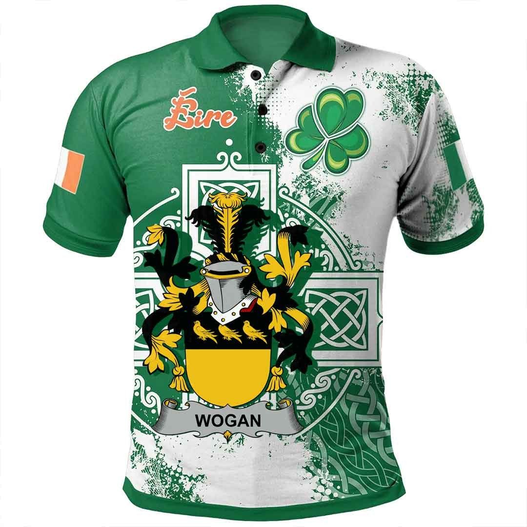 Ireland Clothing - Wogan Irish Family Crest Polo Shirt - Irish Celtic Cross A7 Ireland Clothing - Wogan Irish Family Crest Polo Shirt - Irish Celtic Cross A7