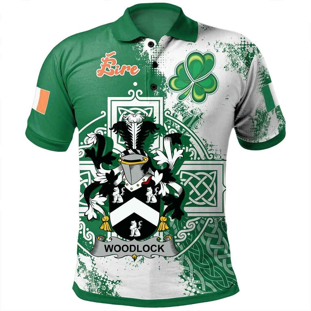 Ireland Clothing - Woodlock Irish Family Crest Polo Shirt - Irish Celtic Cross A7 Ireland Clothing - Woodlock Irish Family Crest Polo Shirt - Irish Celtic Cross A7