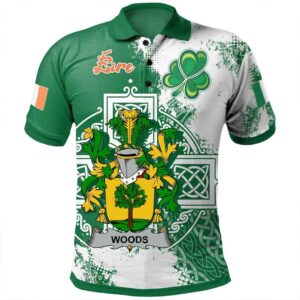 Ireland Clothing - Woods Irish Family Crest Polo Shirt - Irish Celtic Cross A7