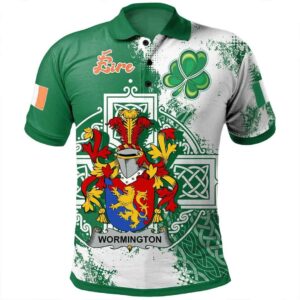 Ireland Clothing - Wormington Irish Family Crest Polo Shirt - Irish Celtic Cross A7