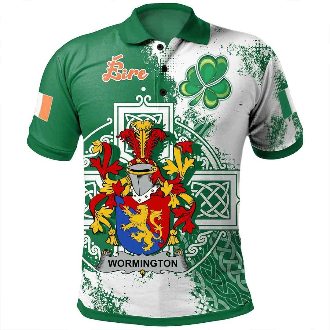Ireland Clothing - Wormington Irish Family Crest Polo Shirt - Irish Celtic Cross A7 Ireland Clothing - Wormington Irish Family Crest Polo Shirt - Irish Celtic Cross A7