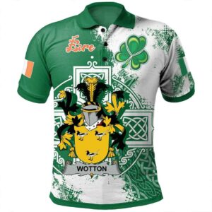 Ireland Clothing - Wotton Irish Family Crest Polo Shirt - Irish Celtic Cross A7