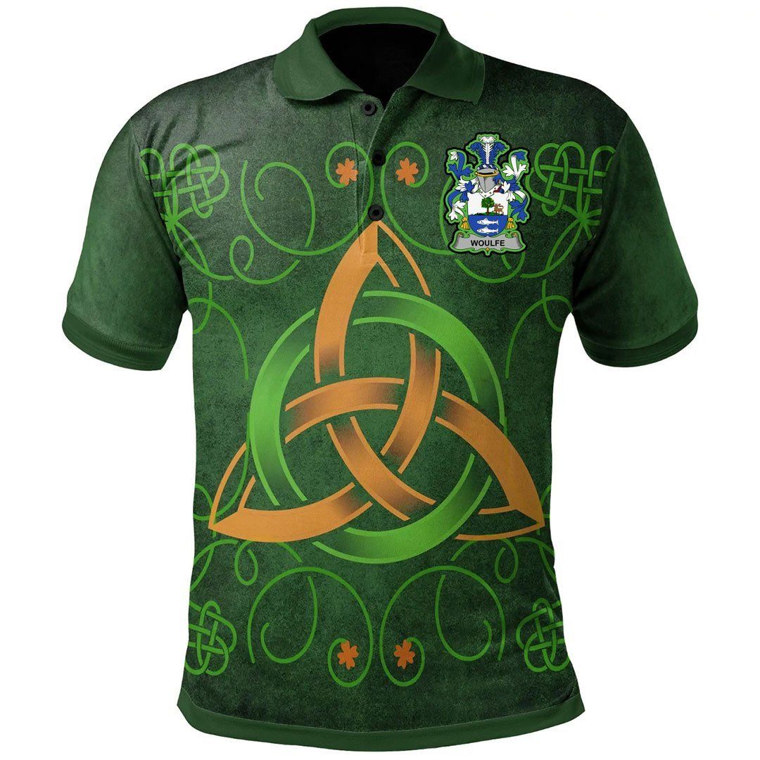 Ireland Clothing - Woulfe Irish Family Crest Polo Shirt - Celtic Triquetra Knot A7 Ireland Clothing - Woulfe Irish Family Crest Polo Shirt - Celtic Triquetra Knot A7