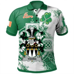 Ireland Clothing - Young Irish Family Crest Polo Shirt - Irish Celtic Cross A7
