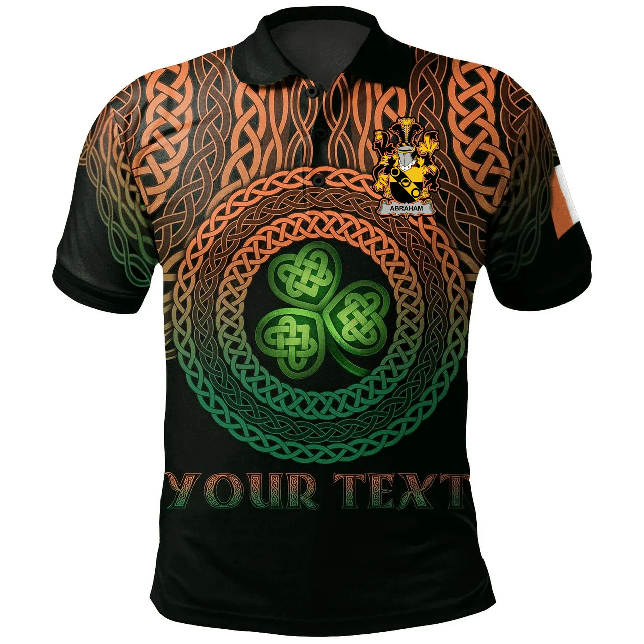 Ireland Polo Shirt - Abraham Irish Family Crest Polo Shirt - Celtic Pride A7 Ireland Polo Shirt - Abraham Irish Family Crest Polo Shirt - Celtic Pride A7