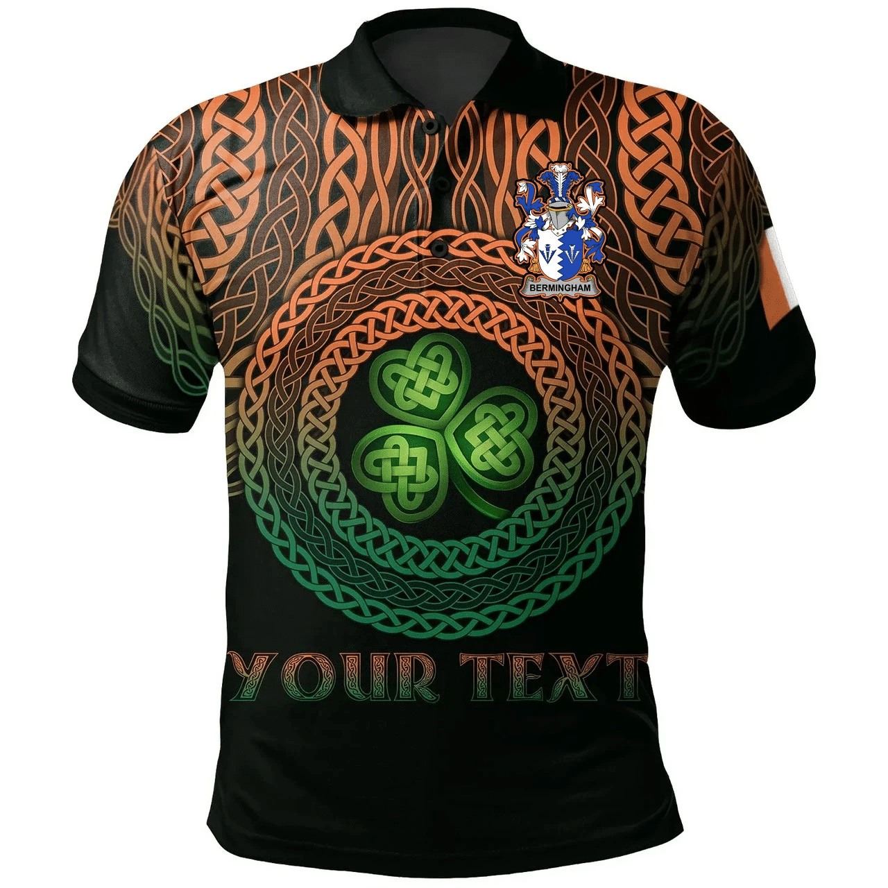 Ireland Polo Shirt - Bermingham Irish Family Crest Polo Shirt - Celtic Pride A7 Ireland Polo Shirt - Bermingham Irish Family Crest Polo Shirt - Celtic Pride A7