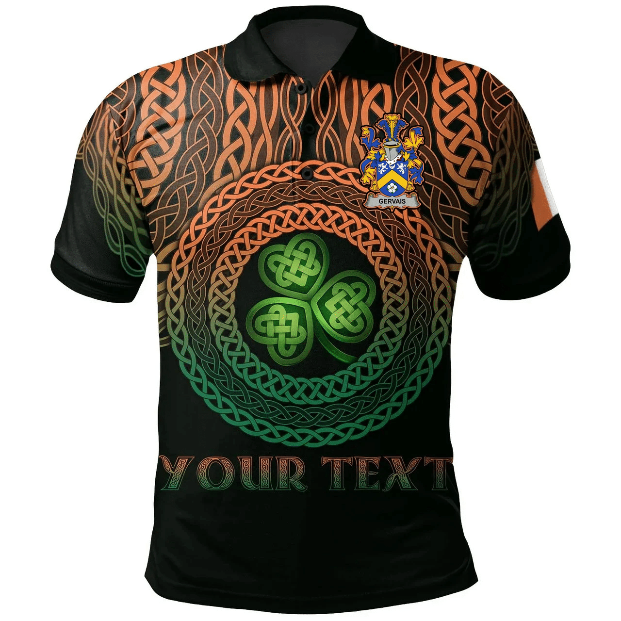 Ireland Polo Shirt - Gervais Irish Family Crest Polo Shirt - Celtic Pride A7 Ireland Polo Shirt - Gervais Irish Family Crest Polo Shirt - Celtic Pride A7