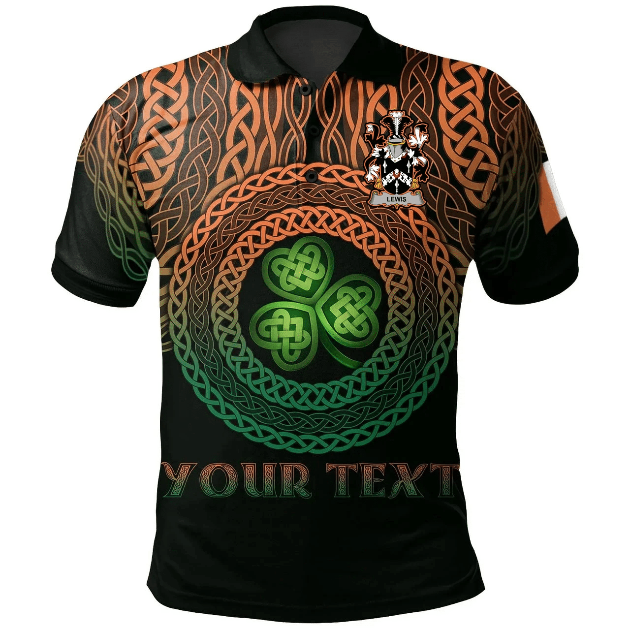 Ireland Polo Shirt - Lewis Irish Family Crest Polo Shirt - Celtic Pride A7 Ireland Polo Shirt - Lewis Irish Family Crest Polo Shirt - Celtic Pride A7