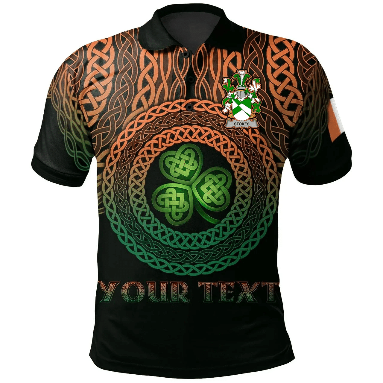 Ireland Polo Shirt - Stokes Irish Family Crest Polo Shirt - Celtic Pride A7 Ireland Polo Shirt - Stokes Irish Family Crest Polo Shirt - Celtic Pride A7