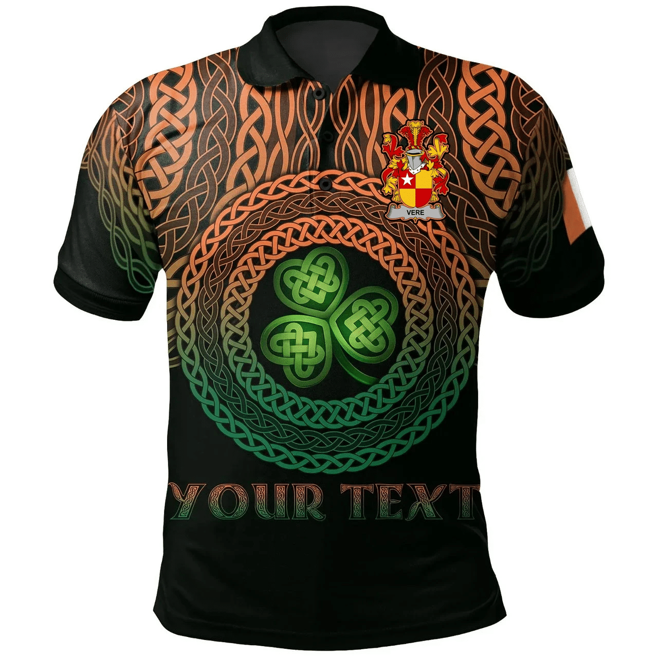 Ireland Polo Shirt - Vere Irish Family Crest Polo Shirt - Celtic Pride A7 Ireland Polo Shirt - Vere Irish Family Crest Polo Shirt - Celtic Pride A7