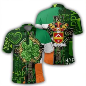 Irish Surnames Polo Shirt - Nurse Polo Shirt Celtic Cross Shamrock J47
