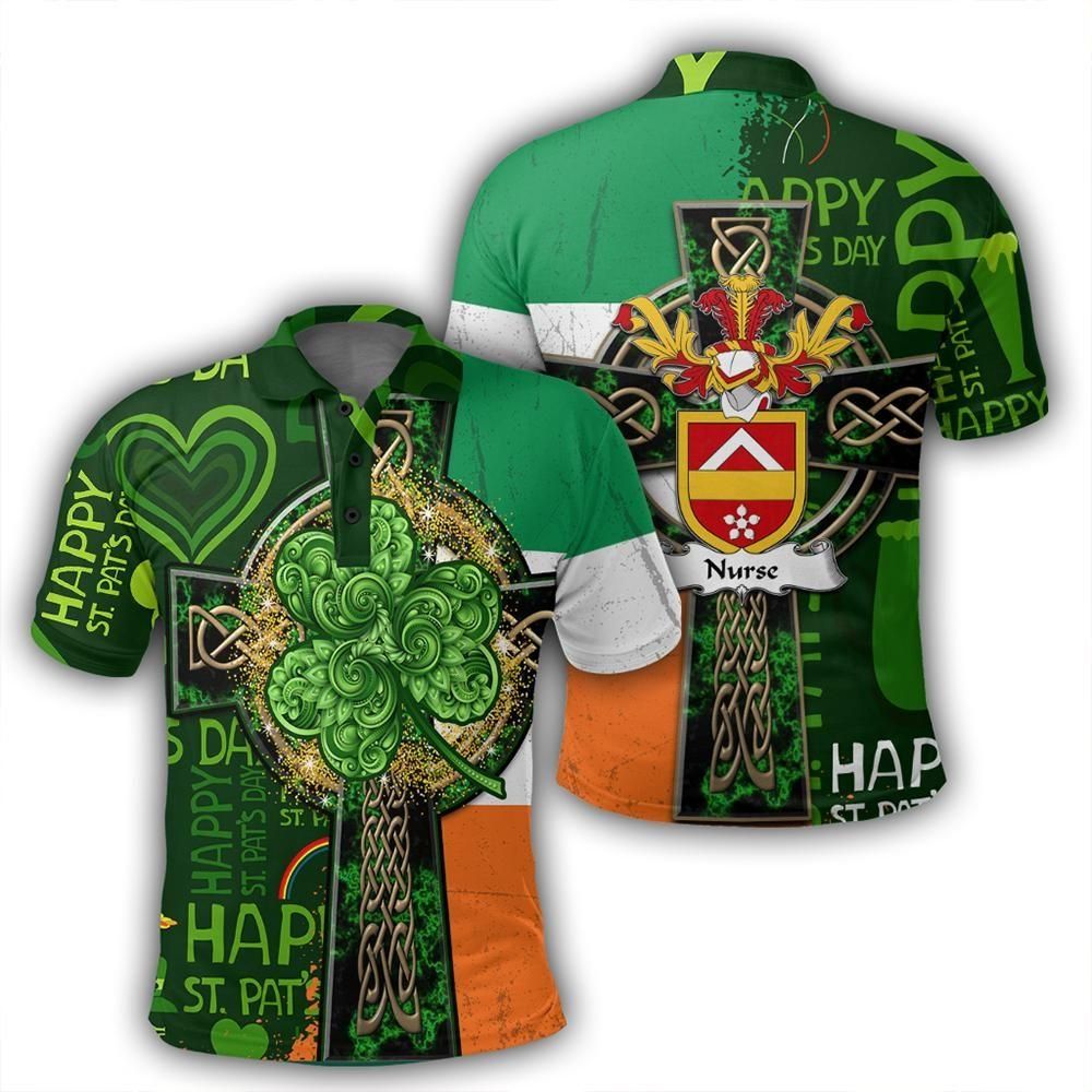 Irish Surnames Polo Shirt - Nurse Polo Shirt Celtic Cross Shamrock J47 Irish Surnames Polo Shirt - Nurse Polo Shirt Celtic Cross Shamrock J47