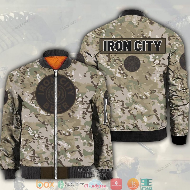Iron City Beer Camouflage Bomber Jacket Iron City Beer Camouflage Bomber Jacket