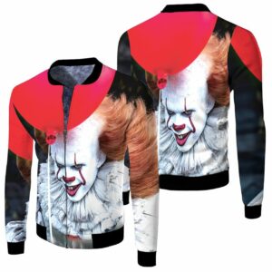 It Balloon Pennywise Halloween 3D T Shirt Hoodie Sweater Jersey Bomber Jacket Model 2602 Bomber Jacket