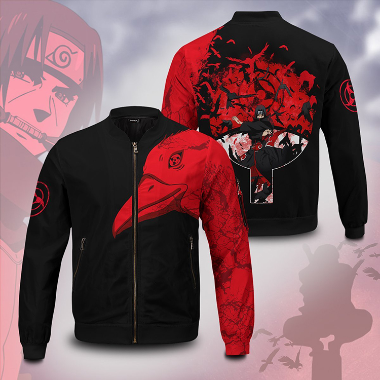 Itachi Summoning Crow Bomber Jacket Itachi Summoning Crow Bomber Jacket