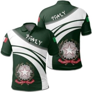 Italy Coat Of Arms Polo Shirt Cricket Style J5W