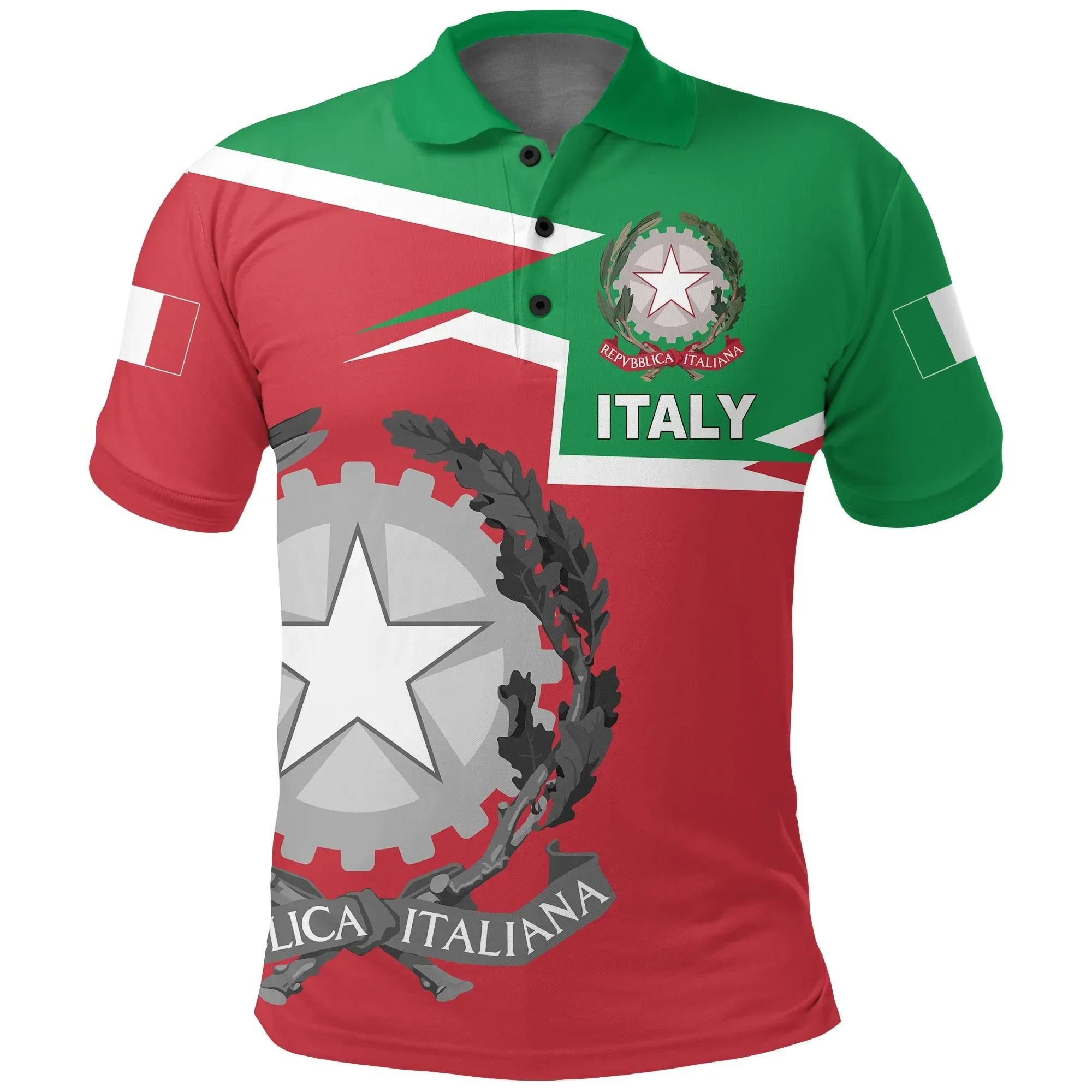 Italy Polo Shirt Coat Of Arms - Style A27 Italy Polo Shirt Coat Of Arms - Style A27
