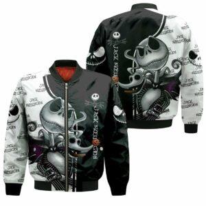 Jack Skellington Pattern Halloween Nightmare Before Christmas For Fan 3D T Shirt Hoodie Sweater Jersey Bomber Jacket Model 2663 Bomber Jacket
