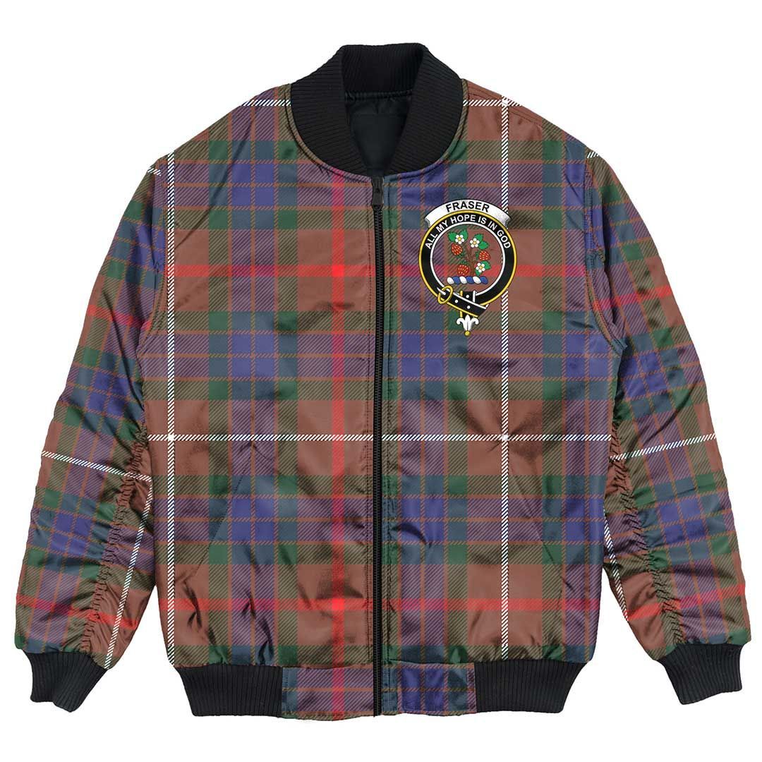 Jacket - Fraser Hunting Modern Clan Tartan Crest Bomber Jacket A7 Bomber Jacket Jacket - Fraser Hunting Modern Clan Tartan Crest Bomber Jacket A7 Bomber Jacket
