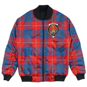 Jacket - Galloway Red Clan Tartan Crest Bomber Jacket A7 Bomber Jacket