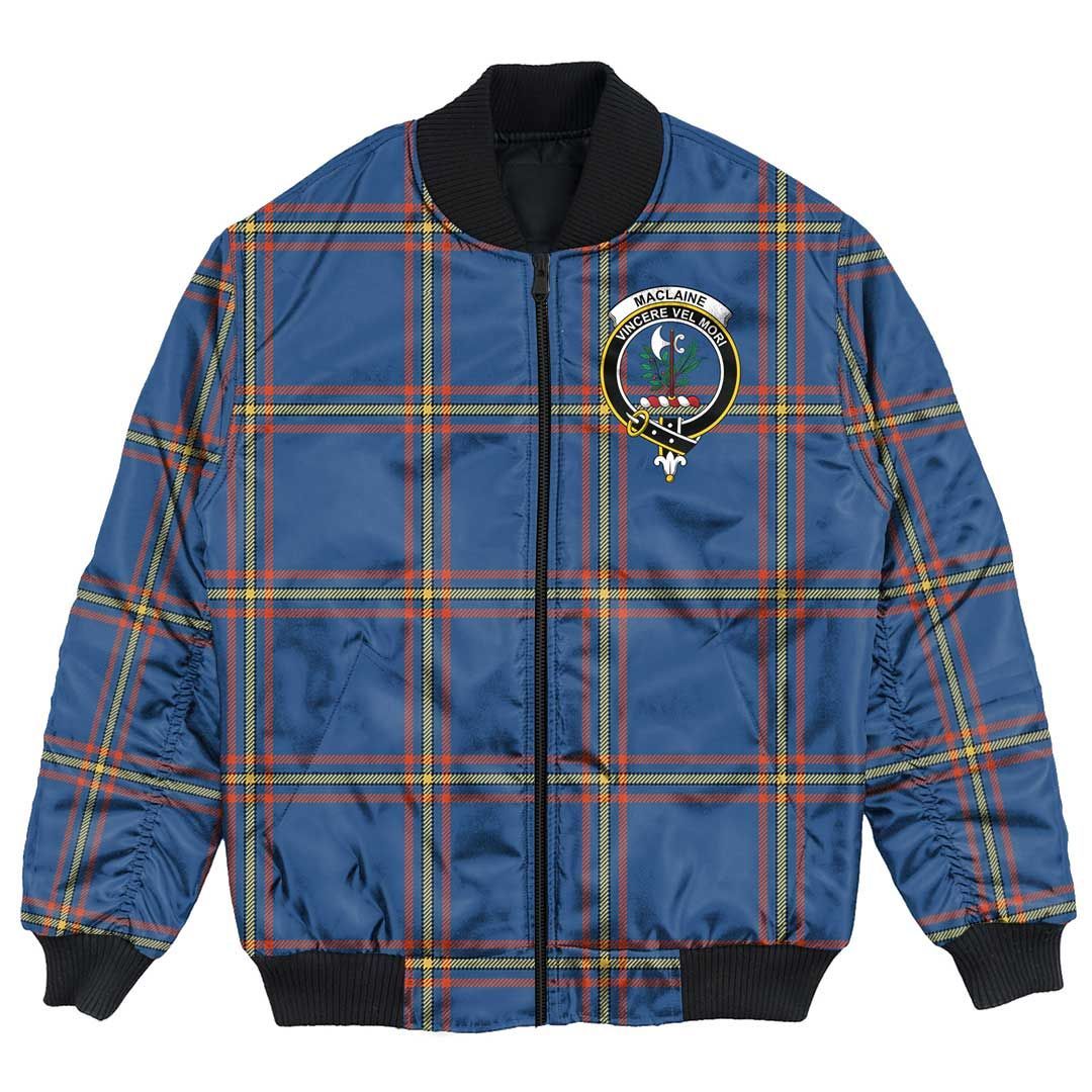 Jacket - MacLaine of Loch Buie Clan Tartan Crest Bomber Jacket A7 Bomber Jacket Jacket - MacLaine of Loch Buie Clan Tartan Crest Bomber Jacket A7 Bomber Jacket