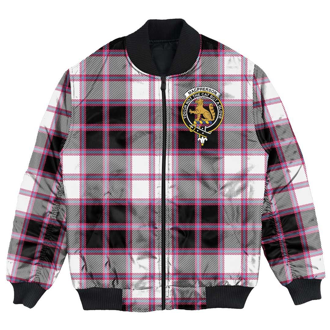 Jacket - MacPherson Hunting Modern Clan Tartan Crest Bomber Jacket A7 Bomber Jacket Jacket - MacPherson Hunting Modern Clan Tartan Crest Bomber Jacket A7 Bomber Jacket