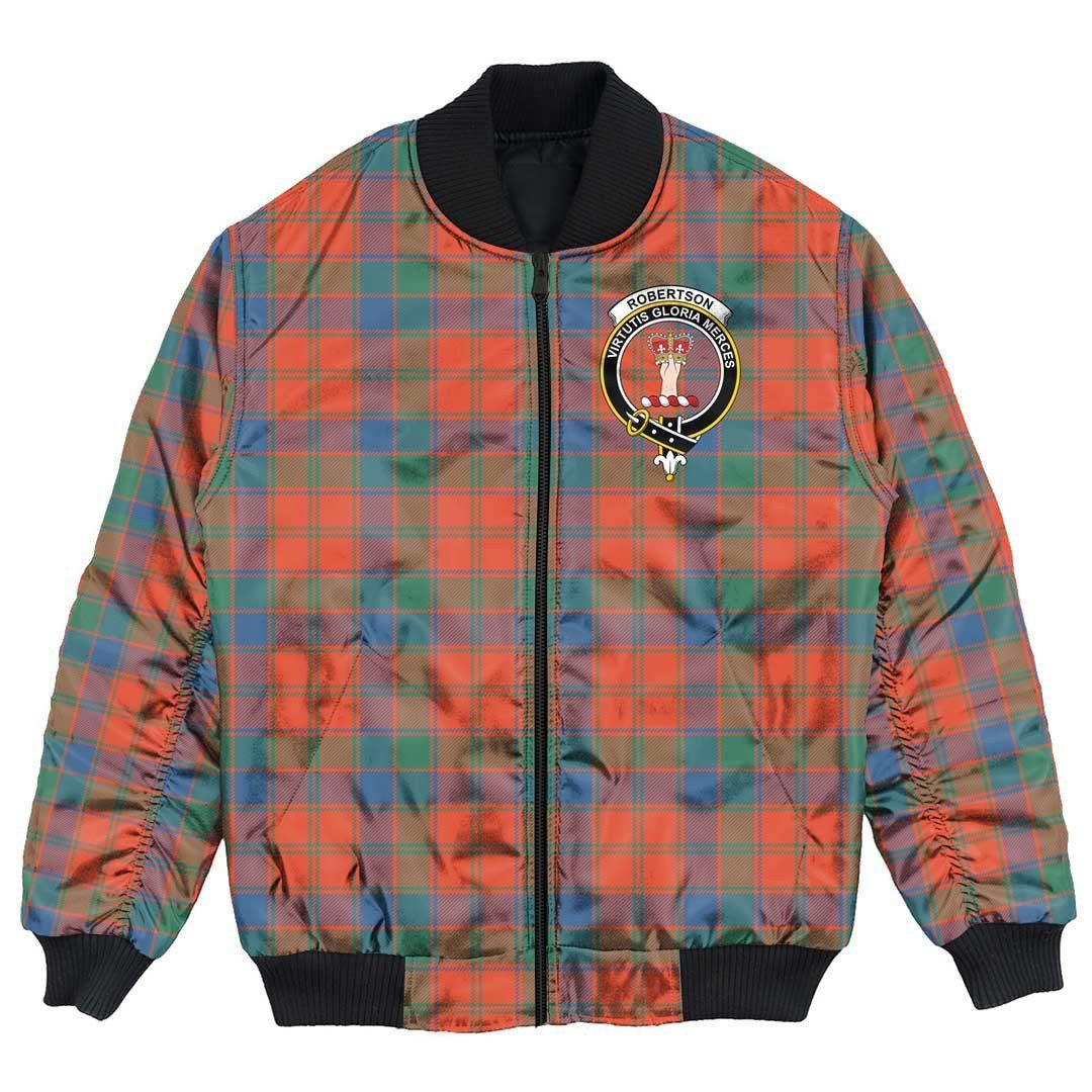 Jacket - Robertson Ancient Clan Tartan Crest Bomber Jacket A7 Bomber Jacket Jacket - Robertson Ancient Clan Tartan Crest Bomber Jacket A7 Bomber Jacket