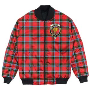 Jacket - Sinclair Modern Clan Tartan Crest Bomber Jacket A7 Bomber Jacket
