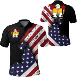 Jagemann USA Polo Shirt - Special Grunge Flag - American Family Crest A7