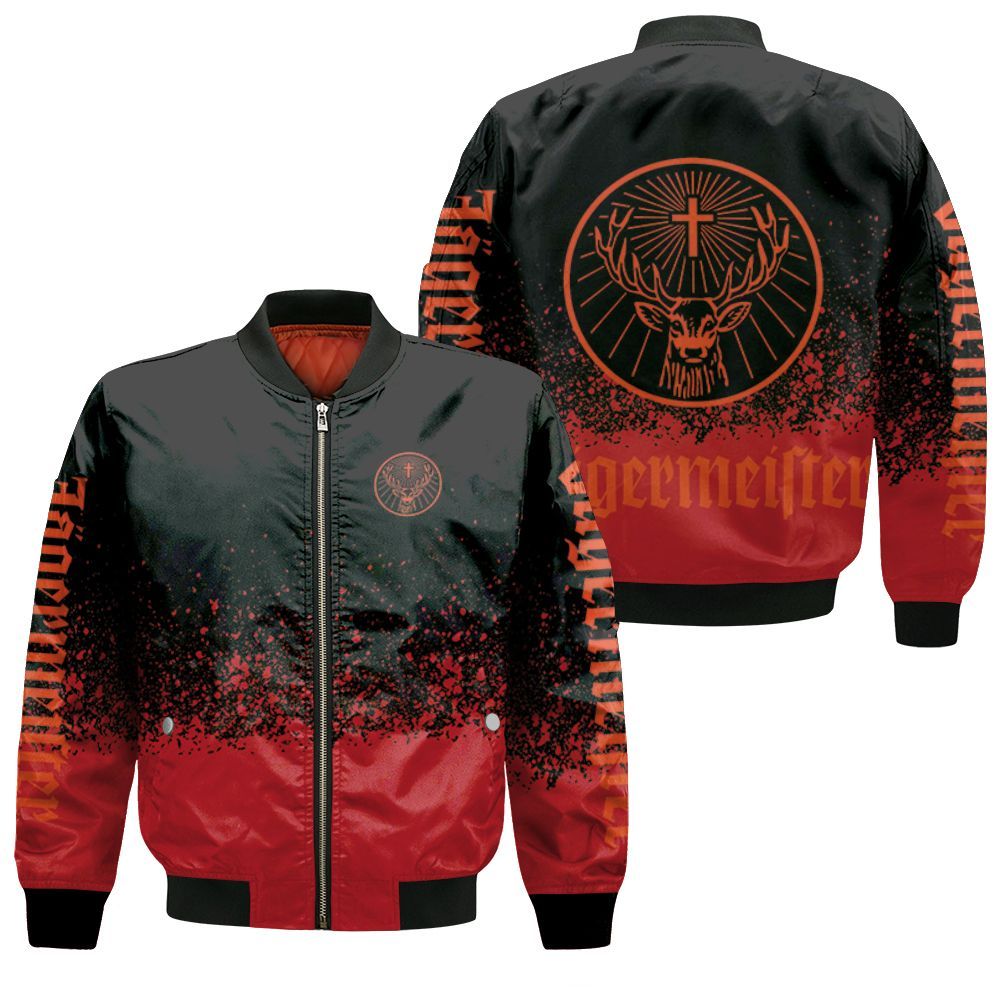 Jagermeister Logo For Alcohol Lover 3D Bomber Jacket Jagermeister Logo For Alcohol Lover 3D Bomber Jacket