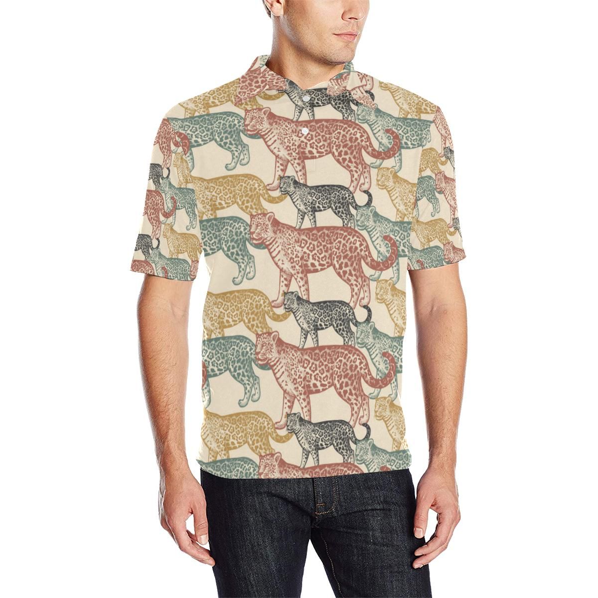 Jaguar Pattern Print Design 01 Men Polo Shirt Jaguar Pattern Print Design 01 Men Polo Shirt
