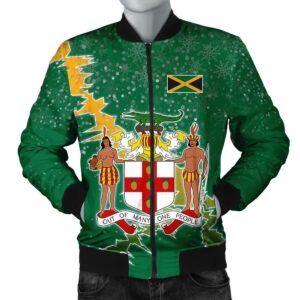 Jamaica Christmas Coat Of Arms Men Bomber Jacket X Style J78 Bomber Jacket