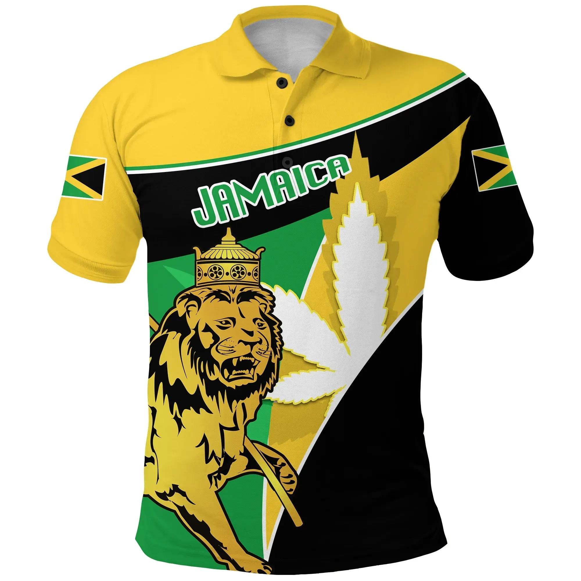 Jamaica Lion Polo Shirt Flag Version K13 Jamaica Lion Polo Shirt Flag Version K13