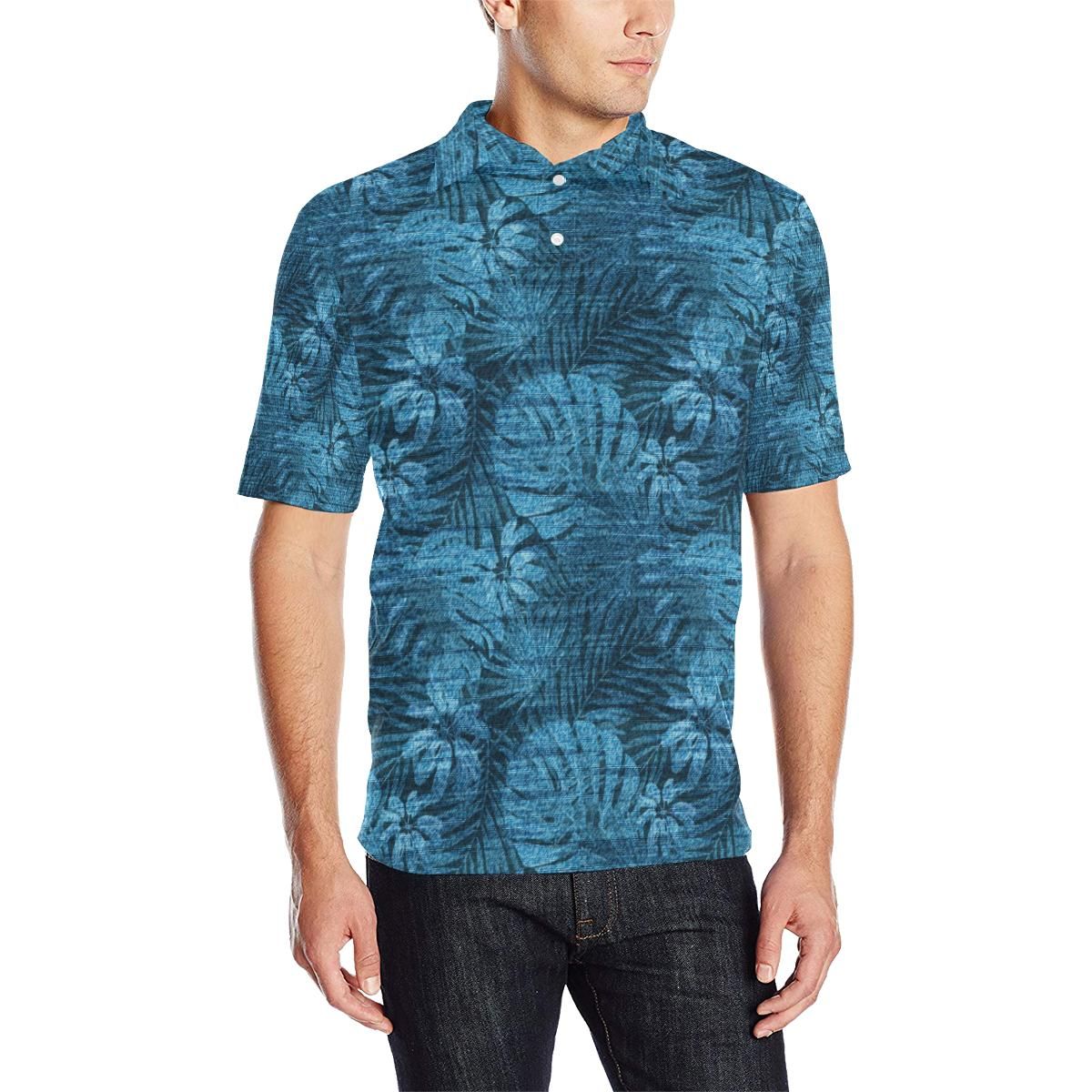 Jean Tropical Pattern Print Design 04 Men Polo Shirt Jean Tropical Pattern Print Design 04 Men Polo Shirt