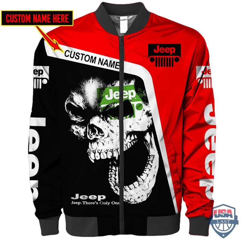 Jeep Skull Custom Name Bomber Jacket 01 Jeep Skull Custom Name Bomber Jacket 01