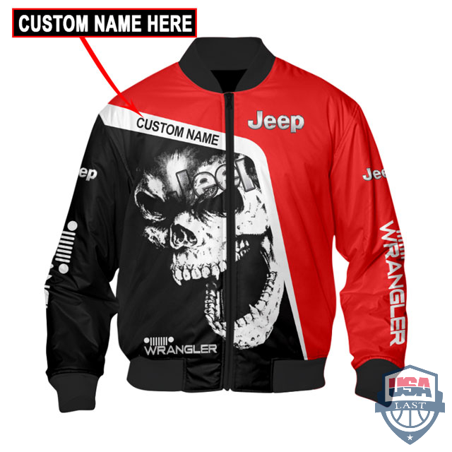 Jeep Wrangler Skull Custom Name Bomber Jacket Jeep Wrangler Skull Custom Name Bomber Jacket