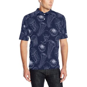 Jellyfish Pattern Print Design 05 Men Polo Shirt
