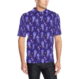 Jellyfish Style Print Men Polo Shirt