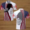 Jesus One Nation Under God American Flag Jesus Cross 3D Polo Shirt