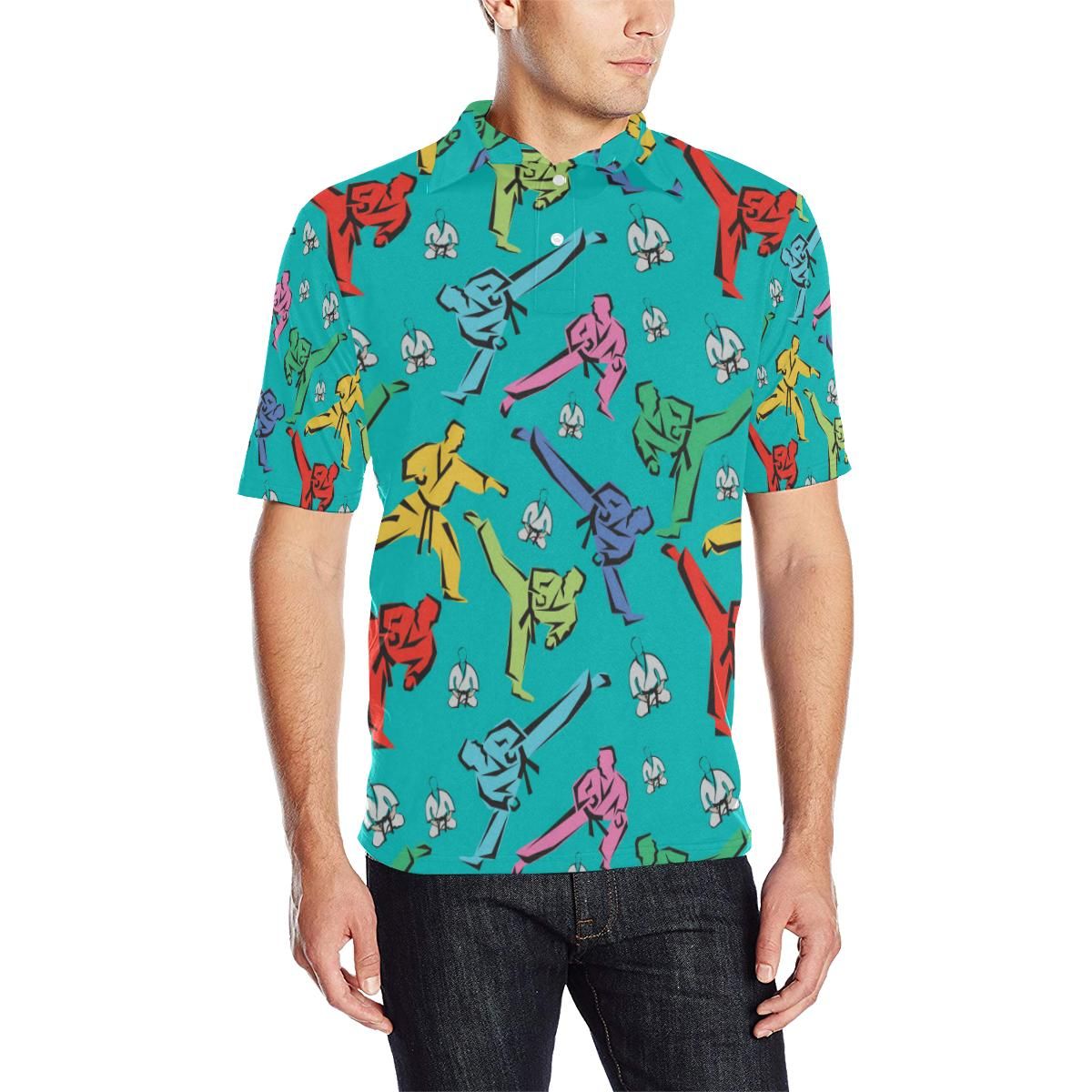 Judo Pattern Print Design 01 Men Polo Shirt Judo Pattern Print Design 01 Men Polo Shirt