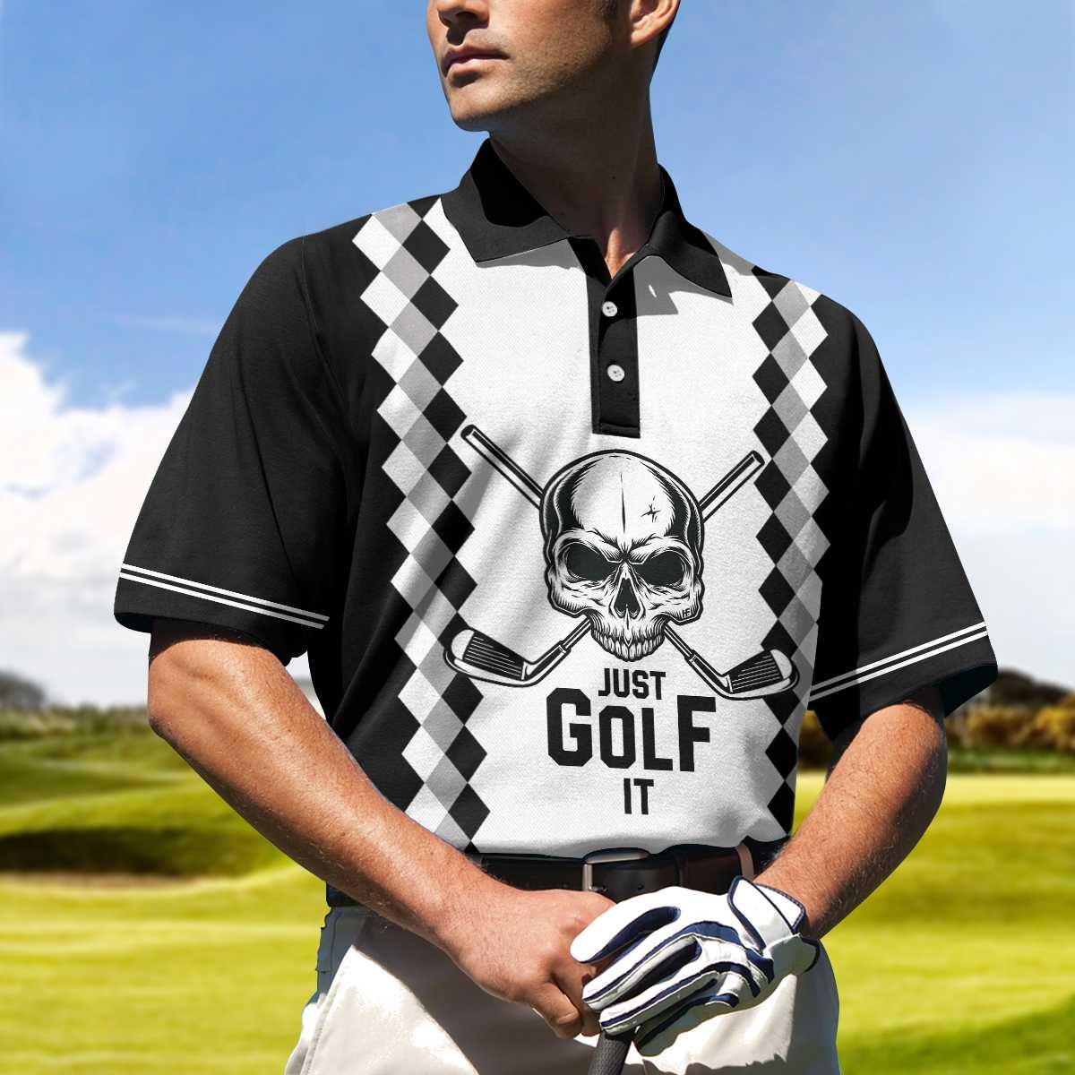 Just Golf It Skull Polo Shirt Just Golf It Skull Polo Shirt