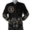 Kahoolawe Map Hibiscus Polynesian Bomber Jacket - Lithe Style - AH - JA Bomber Jacket