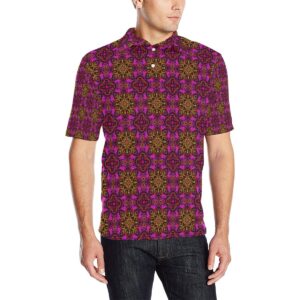 Kaleidoscope Abstract Print Design Men Polo Shirt