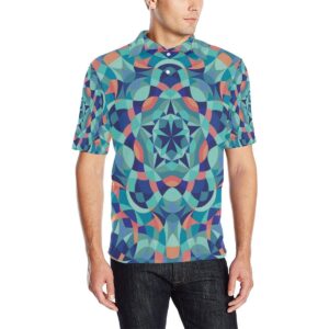 Kaleidoscope Pattern Print Design 03 Men Polo Shirt