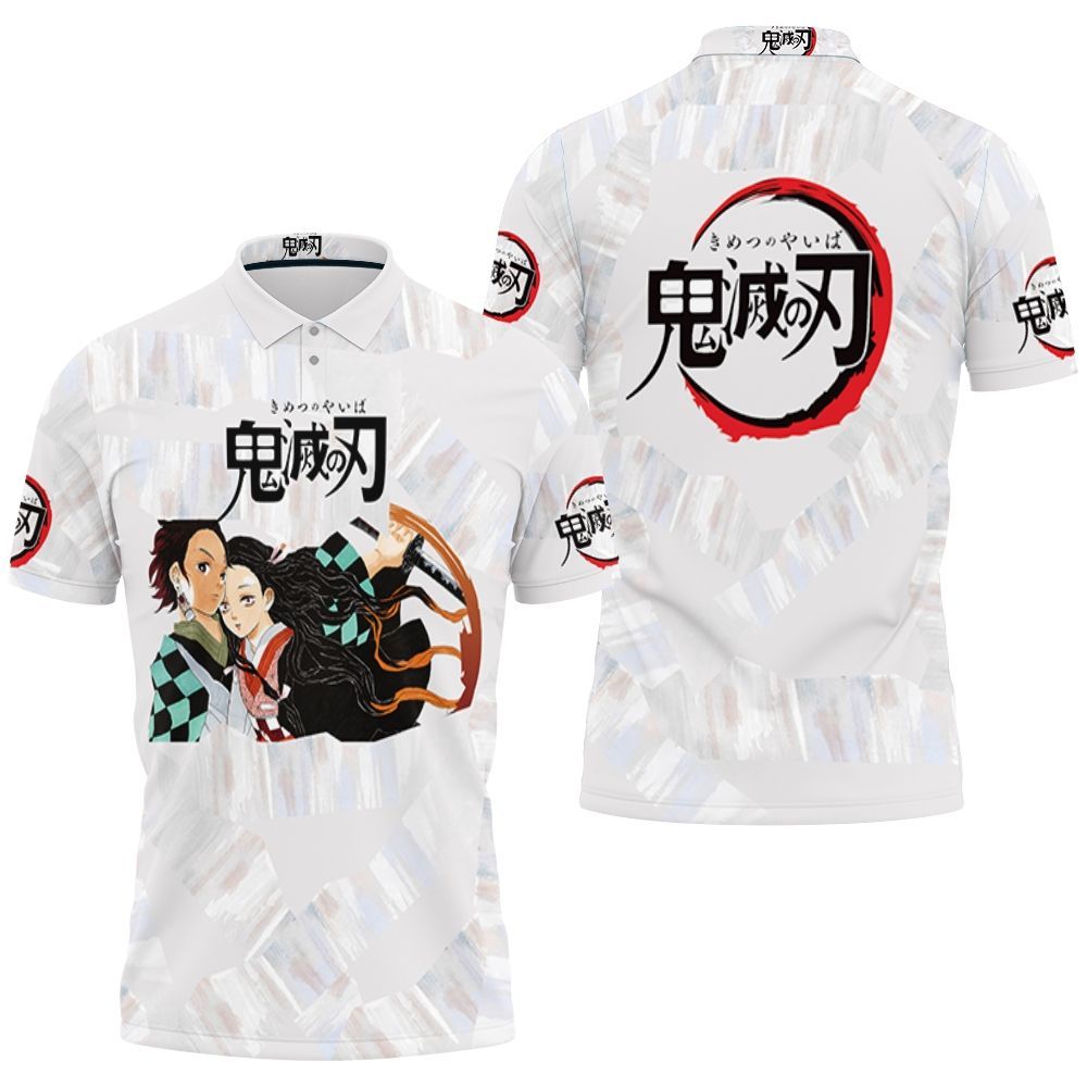 Kamado Tanjiro Kamado Nezuko Kimetsu No Yaiba Polo Shirt Kamado Tanjiro Kamado Nezuko Kimetsu No Yaiba Polo Shirt