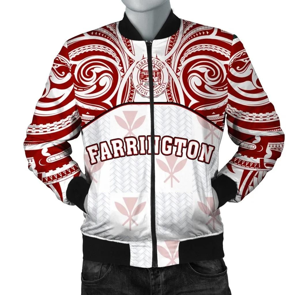 Kanaka Farrington High School Men's Bomber Jacket bDemodern Style AH JH Bomber Jacket Kanaka Farrington High School Men's Bomber Jacket bDemodern Style AH JH Bomber Jacket